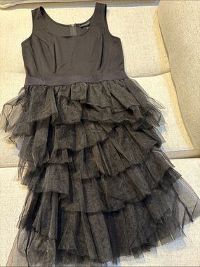 Lane Bryant Black Layered Tulle Party Dress